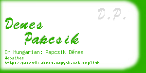 denes papcsik business card