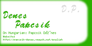 denes papcsik business card